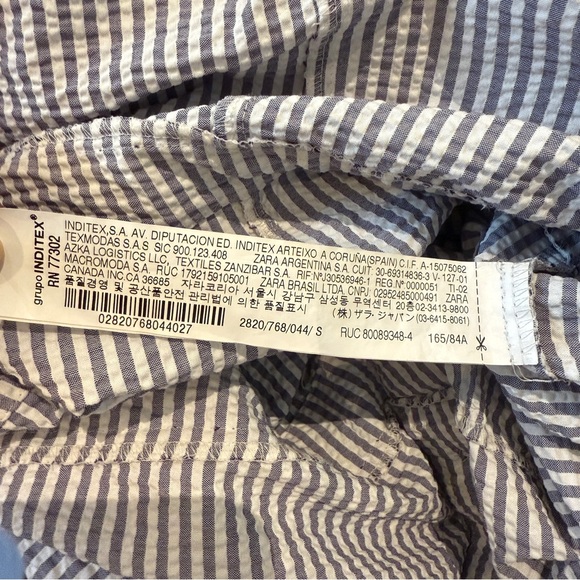 Zara Striped Sleeveless Jumpsuit w/ Button&Pockets, Adjustable Waist, Blue, Sz S - Picture 15 of 15